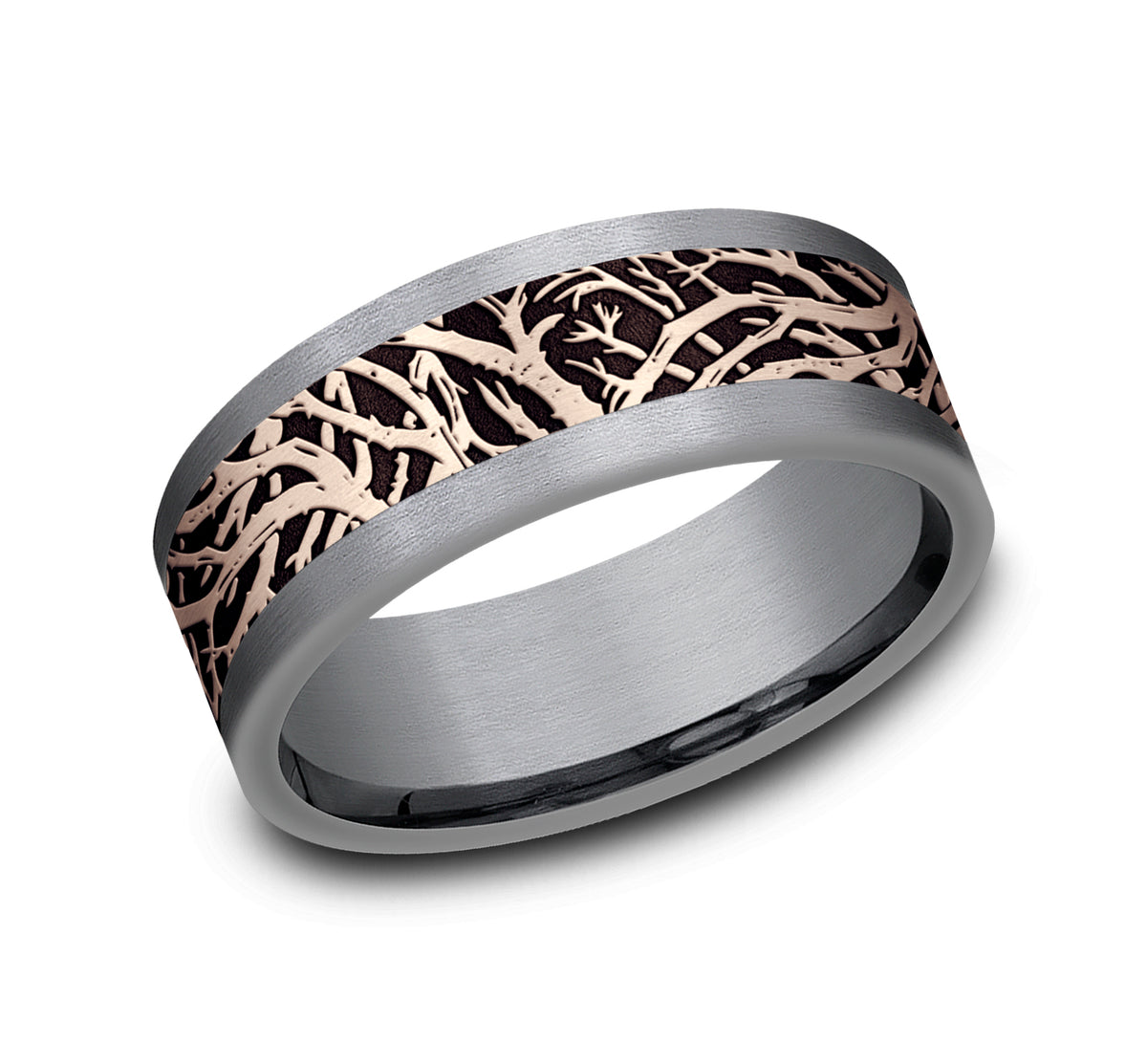 THE WINDSOR 8mm Tantalum Grey/14K Rose Benchmark men's wedding band