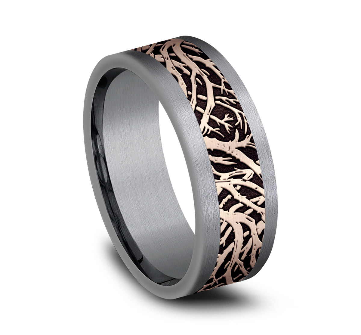 THE WINDSOR 8mm Tantalum Grey/14K Rose Benchmark men's wedding band