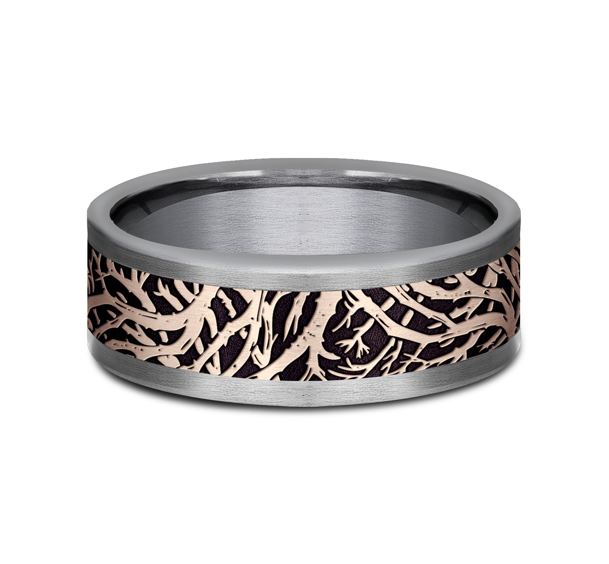 THE WINDSOR 8mm Tantalum Grey/14K Rose Benchmark men's wedding band