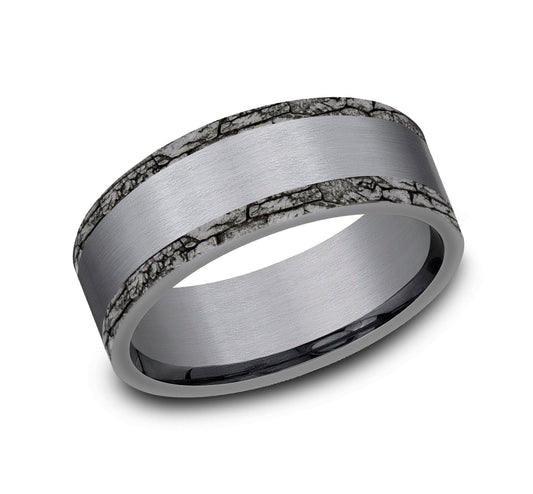THE HADRIAN 7mm Tantalum Grey Benchmark men's wedding band
