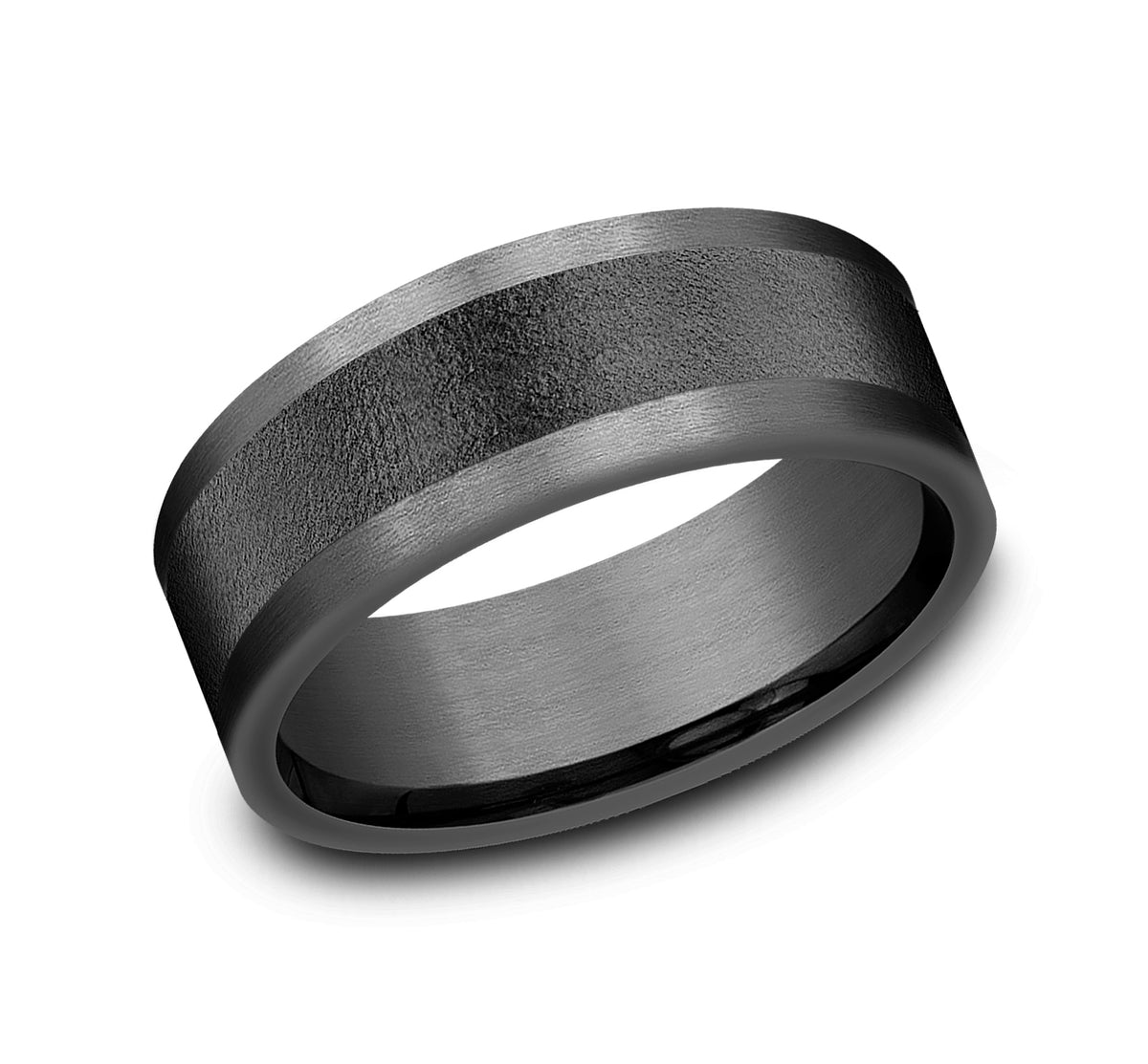 THE ADMIRAL 8mm Tantalum Dark Benchmark men's wedding band