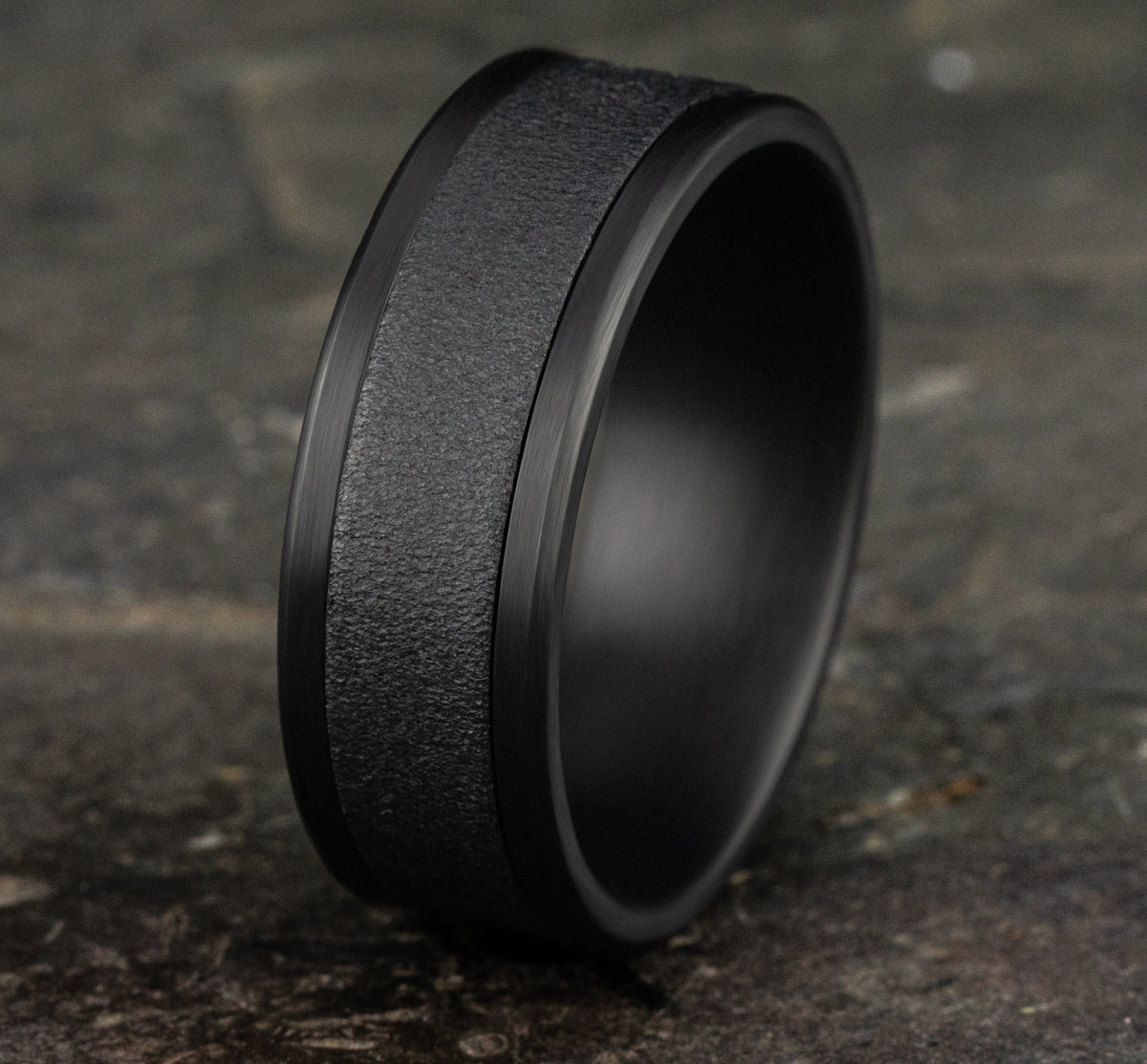 THE ADMIRAL 8mm Tantalum Dark Benchmark men's wedding band
