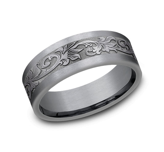 THE ROYAL 7mm Tantalum Grey Benchmark men's wedding band