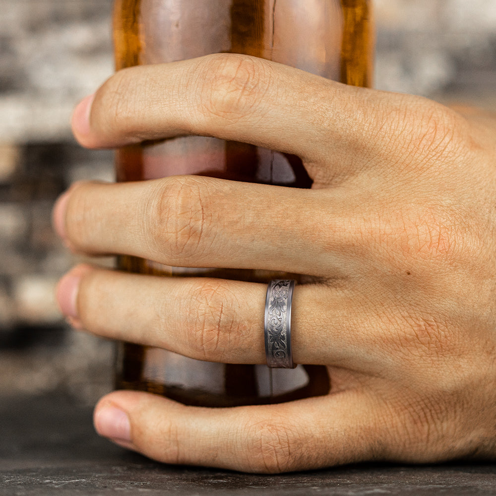 THE ROYAL 7mm Tantalum Grey Benchmark men's wedding band