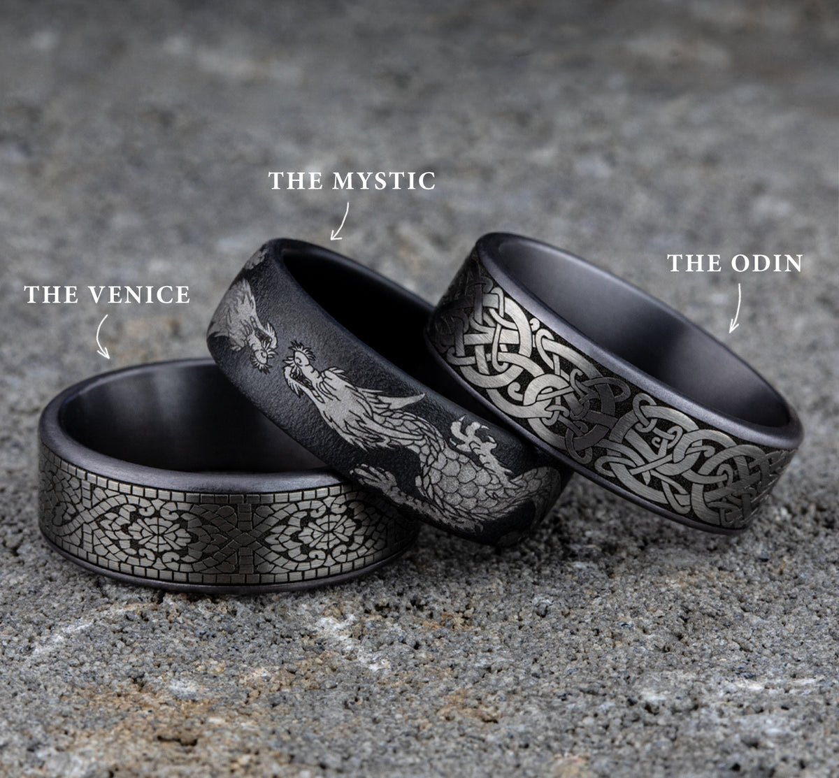 THE BERGEN 7.5mm Tantalum Grey/Grey-Black Titanium Benchmark men's wedding band