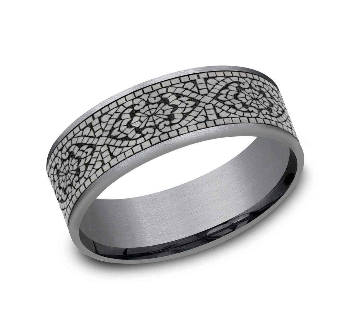 THE BURANO 7.5mm Tantalum Grey/Grey-Black Titanium Benchmark men's wedding band
