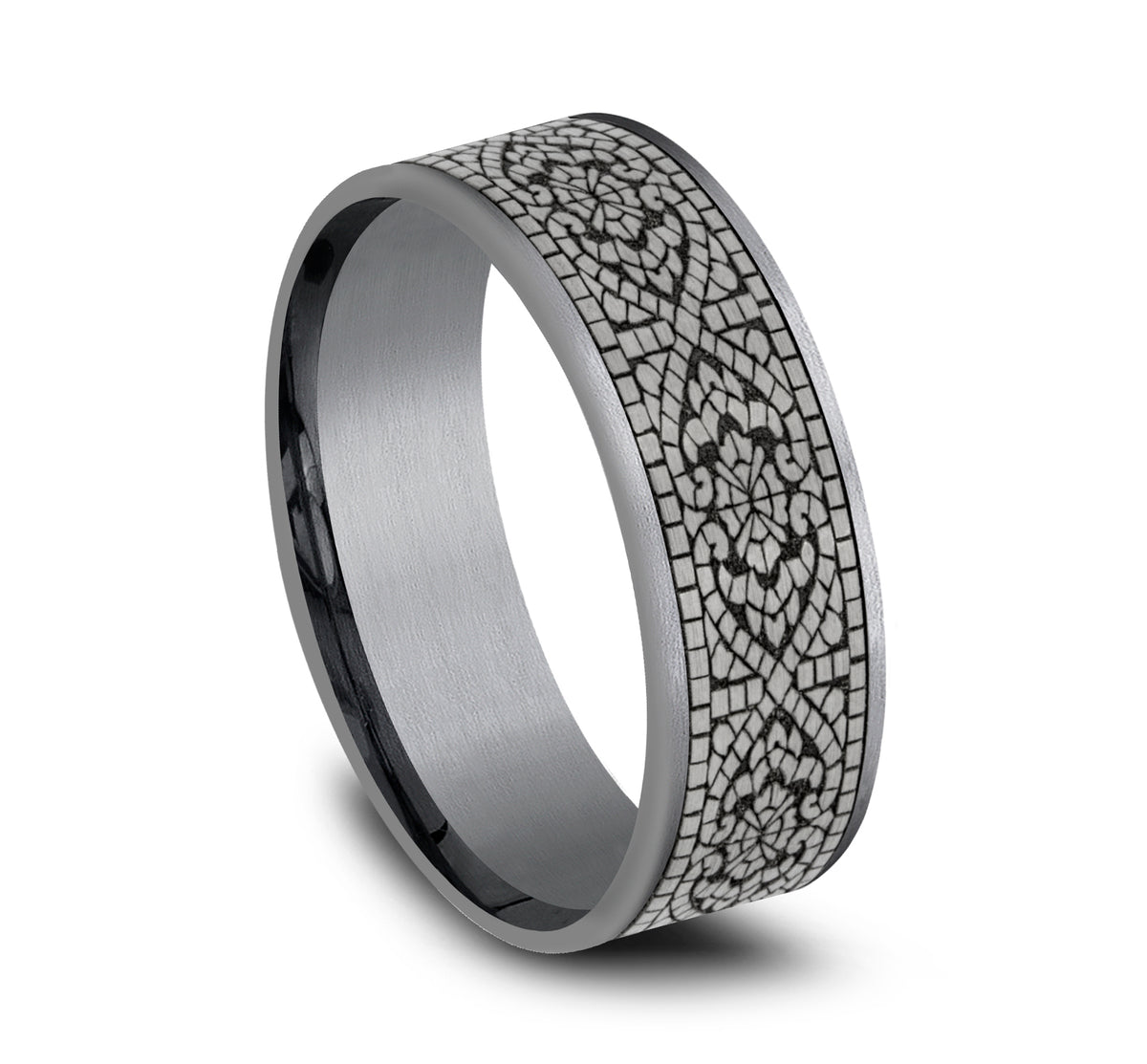 THE BURANO 7.5mm Tantalum Grey/Grey-Black Titanium Benchmark men's wedding band