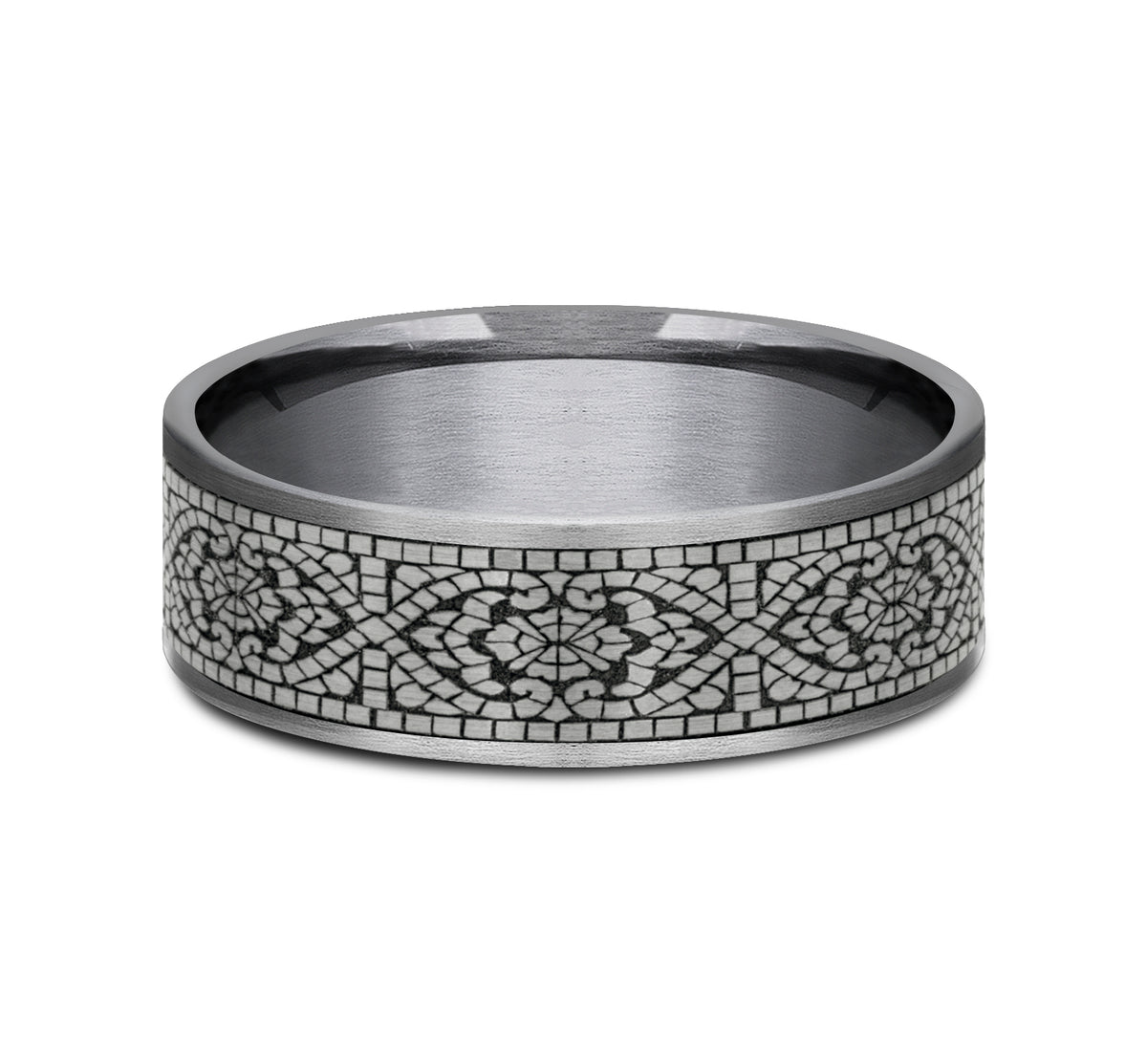 THE BURANO 7.5mm Tantalum Grey/Grey-Black Titanium Benchmark men's wedding band