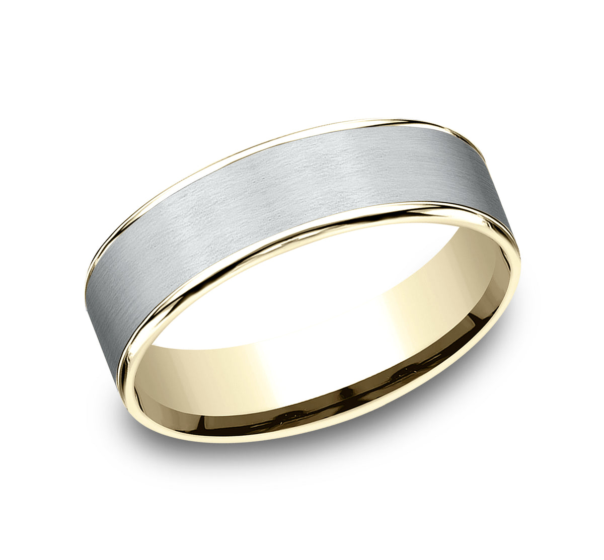 THE REMBRANDT 6.5mm 14K Yellow/White Benchmark men's wedding band