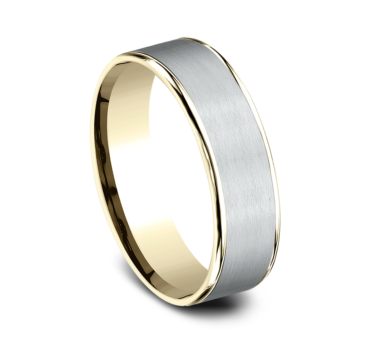 THE REMBRANDT 6.5mm 14K Yellow/White Benchmark men's wedding band