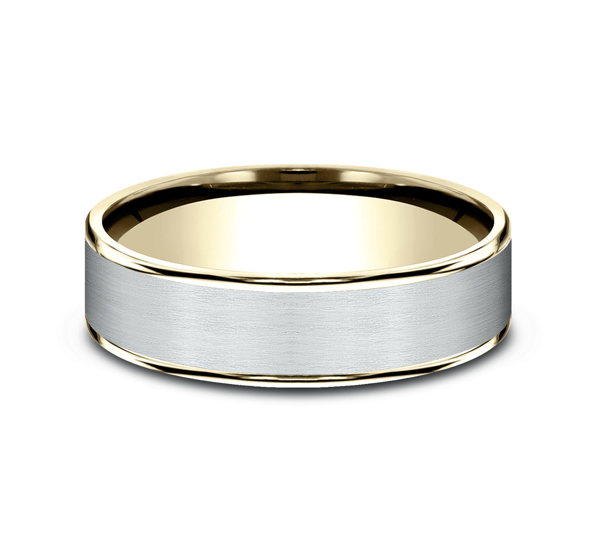THE REMBRANDT 6.5mm 14K Yellow/White Benchmark men's wedding band