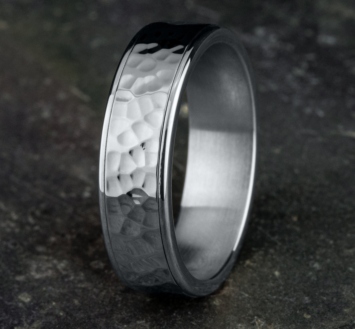 THE SLATER 6.5mm 14K White Benchmark men's wedding band