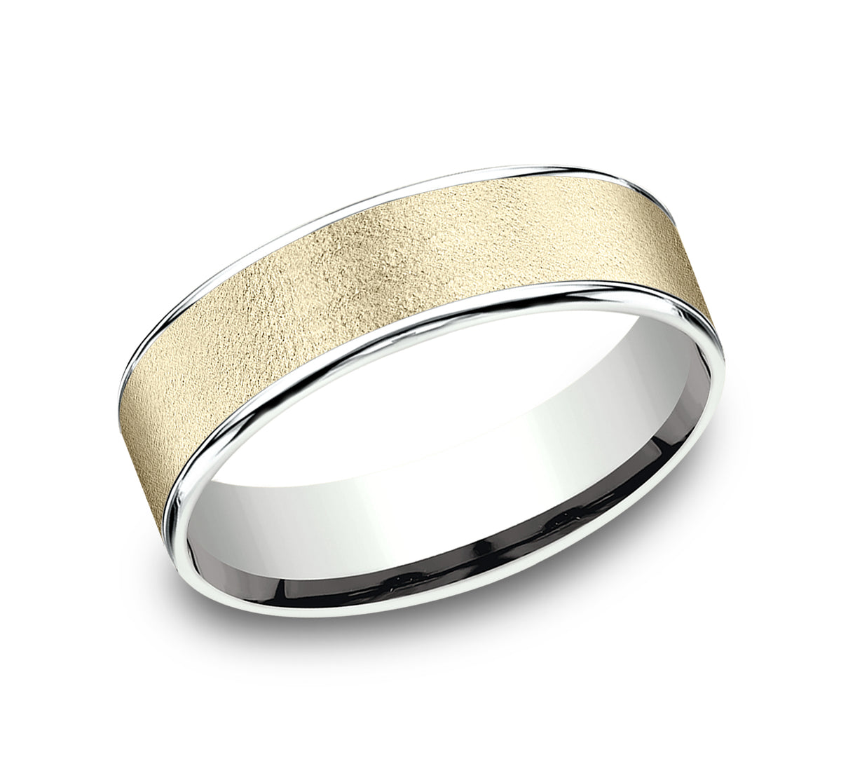 THE SERGEANT 6.5mm 14K White/Yellow Benchmark men's wedding band