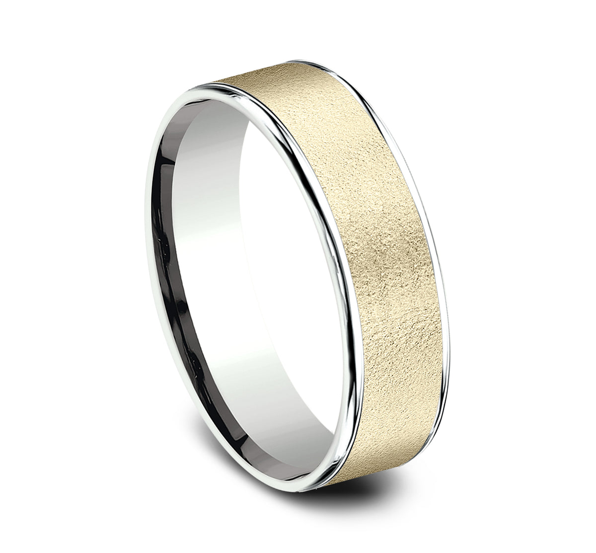 THE SERGEANT 6.5mm 14K White/Yellow Benchmark men's wedding band