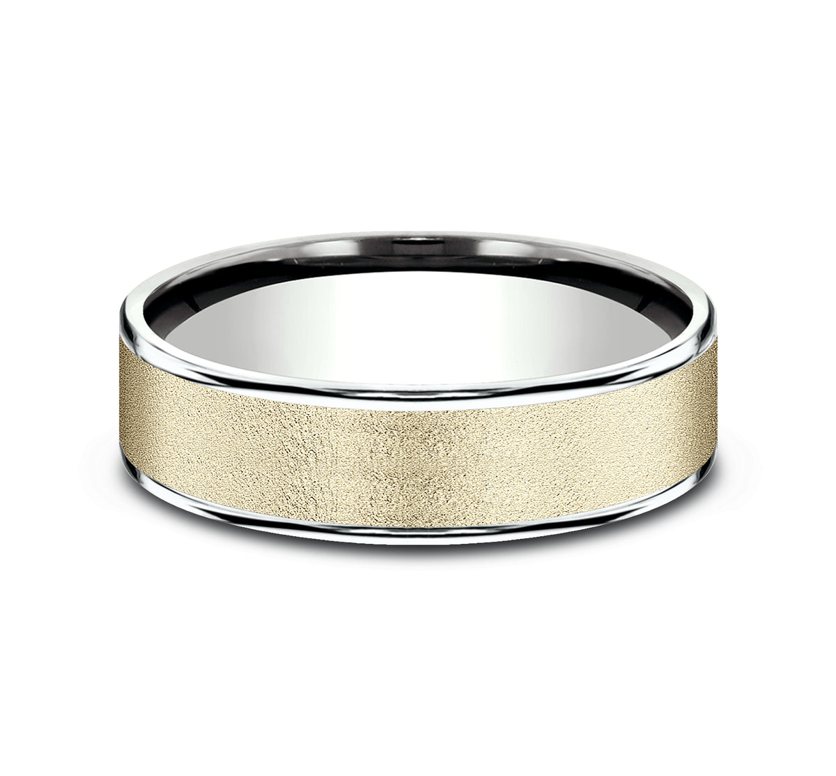 THE SERGEANT 6.5mm 14K White/Yellow Benchmark men's wedding band