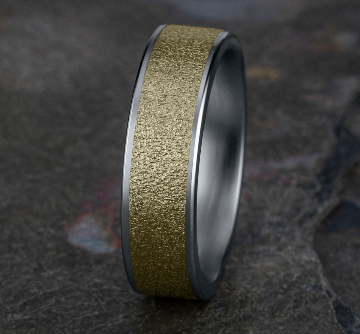 THE SERGEANT 6.5mm 14K White/Yellow Benchmark men's wedding band
