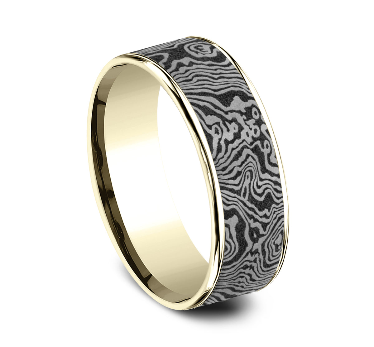 THE TORSION 7.5mm 14K Yellow/Tantalum Grey Benchmark men's wedding band