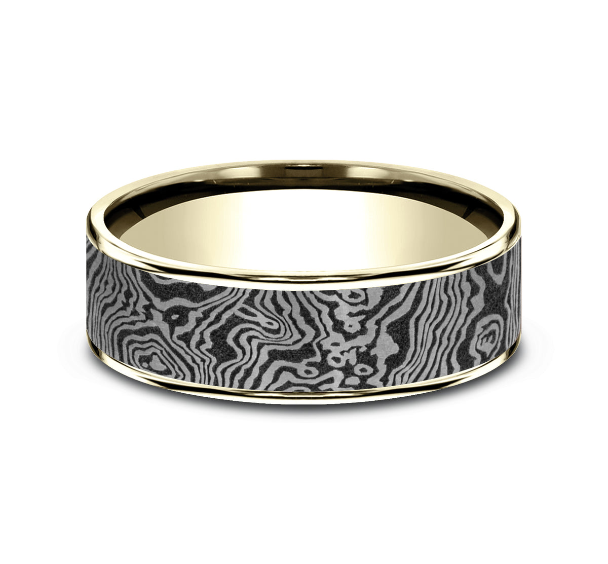 THE TORSION 7.5mm 14K Yellow/Tantalum Grey Benchmark men's wedding band