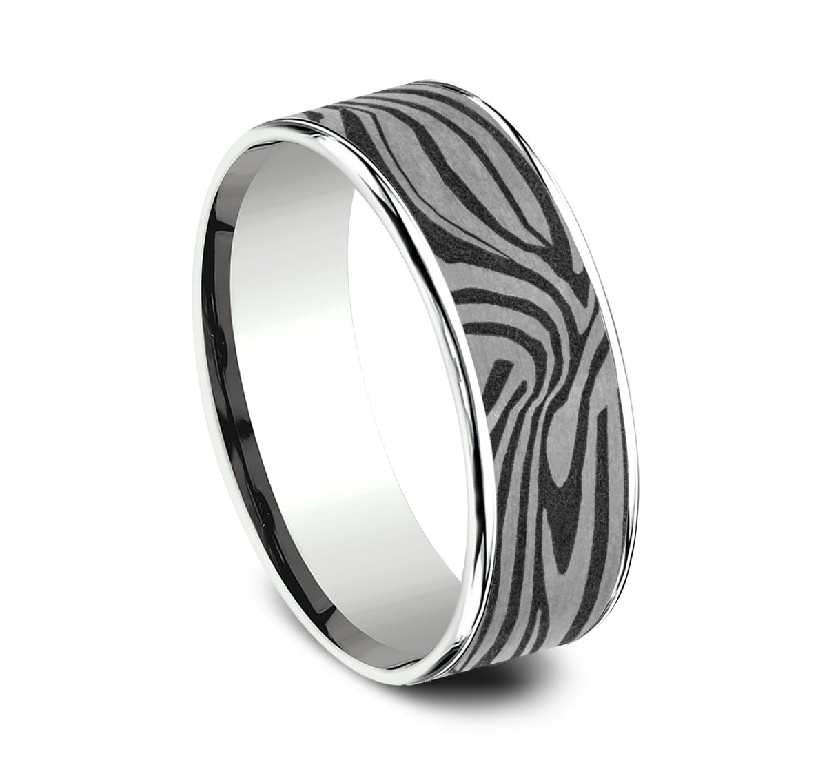 THE LAVA LAMP 7.5mm 14K White/Tantalum Grey Benchmark men's wedding band