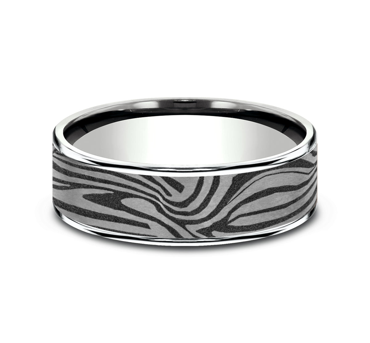 THE LAVA LAMP 7.5mm 14K White/Tantalum Grey Benchmark men's wedding band