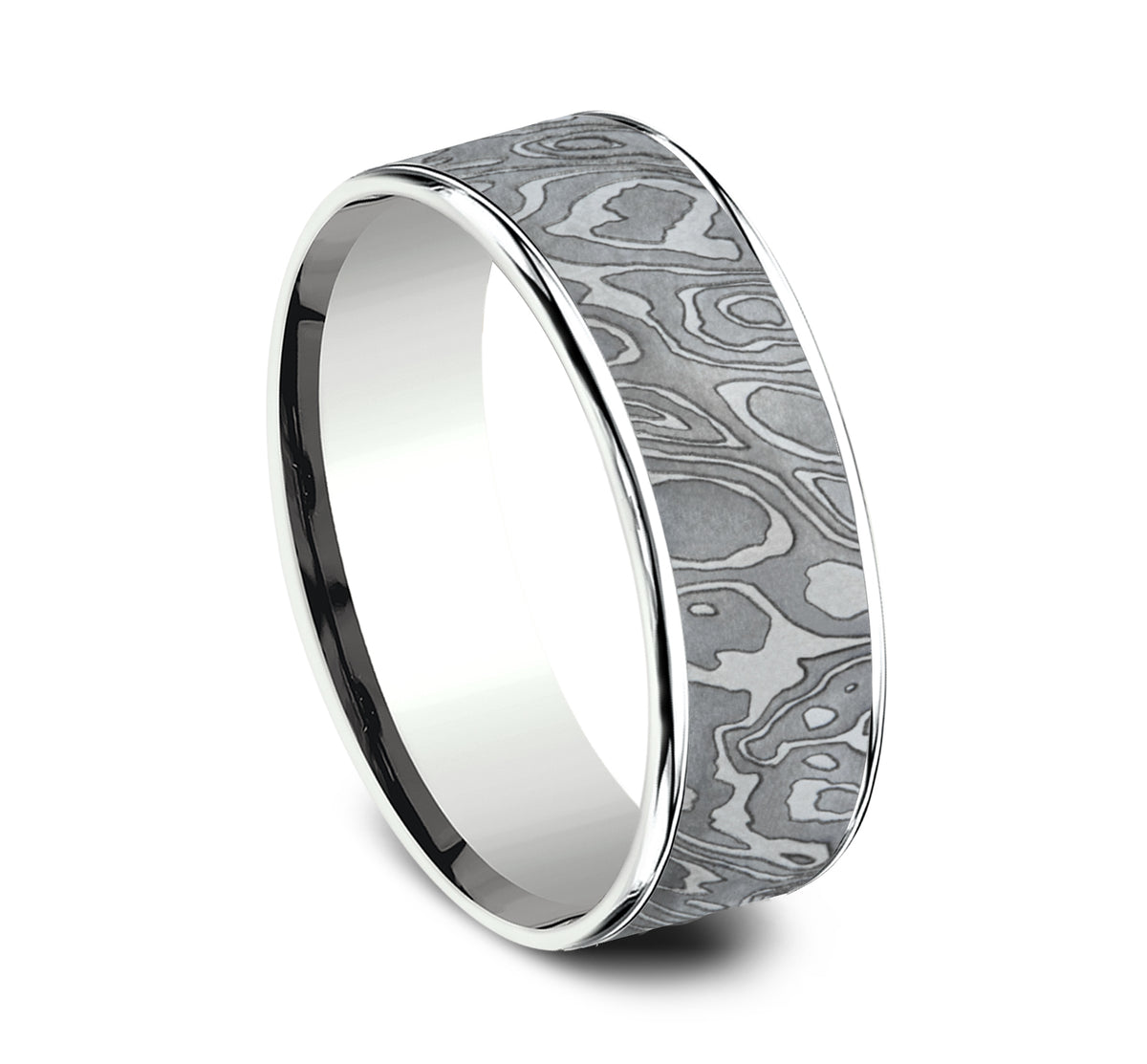 THE WILD 7.5mm 14K White/Tantalum Grey Benchmark men's wedding band