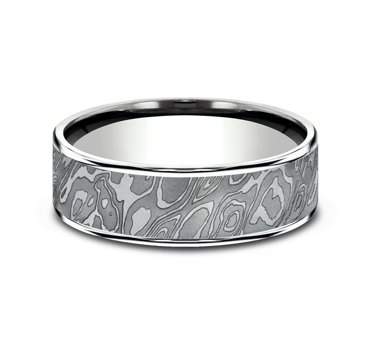THE WILD 7.5mm 14K White/Tantalum Grey Benchmark men's wedding band