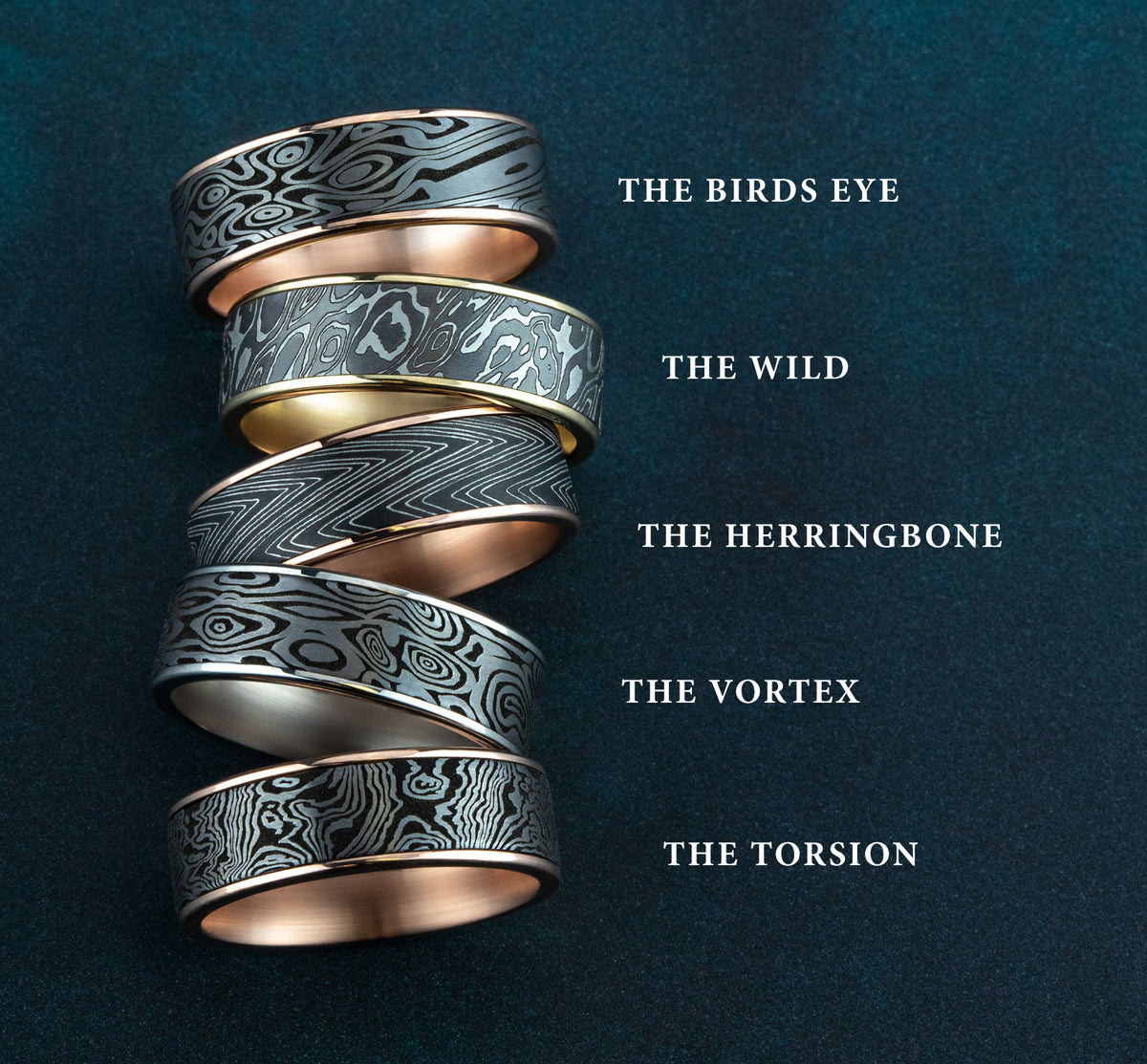 THE BIRDS EYE 7.5mm 14K Rose/Tantalum Grey Benchmark men's wedding band