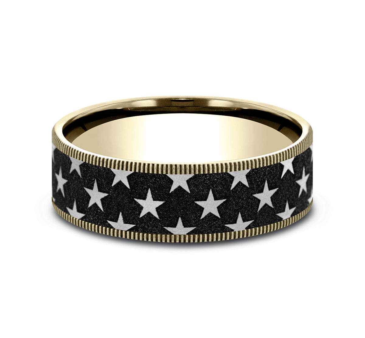 THE ANTHEM 7.5mm 14K Yellow/Grey-Black Titanium Benchmark men's wedding band