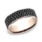 THE ANGLER 7.5mm 14K Rose/Tantalum Grey Benchmark men's wedding band