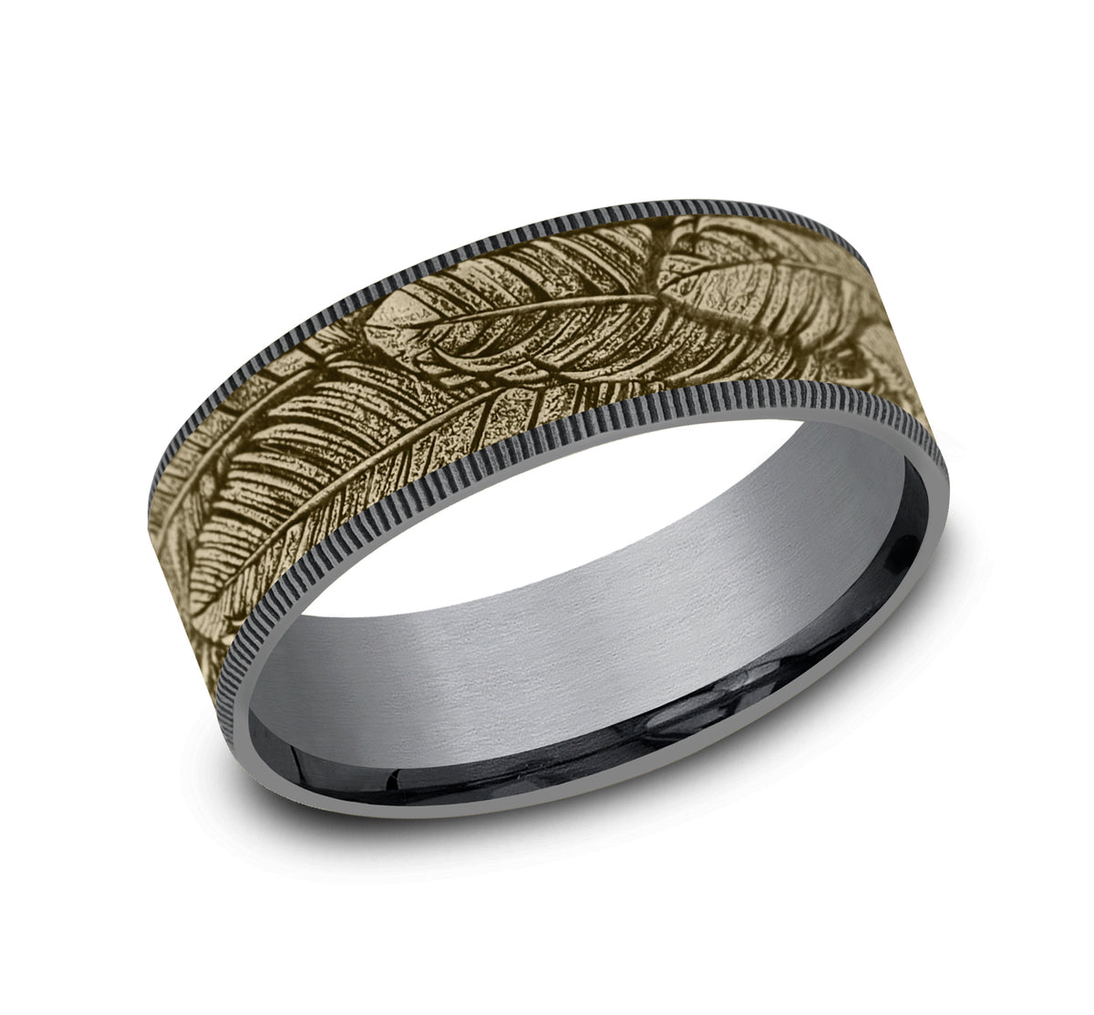 THE COVEY 7.5mm Tantalum Grey/14K Yellow Benchmark men's wedding band