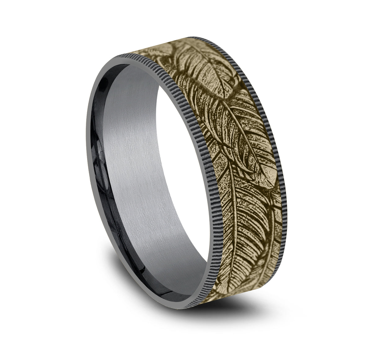 THE COVEY 7.5mm Tantalum Grey/14K Yellow Benchmark men's wedding band