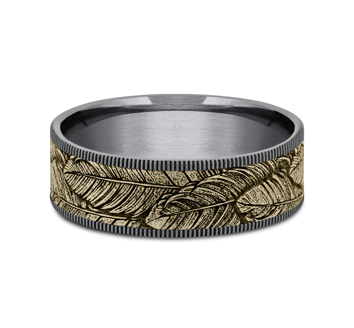 THE COVEY 7.5mm Tantalum Grey/14K Yellow Benchmark men's wedding band