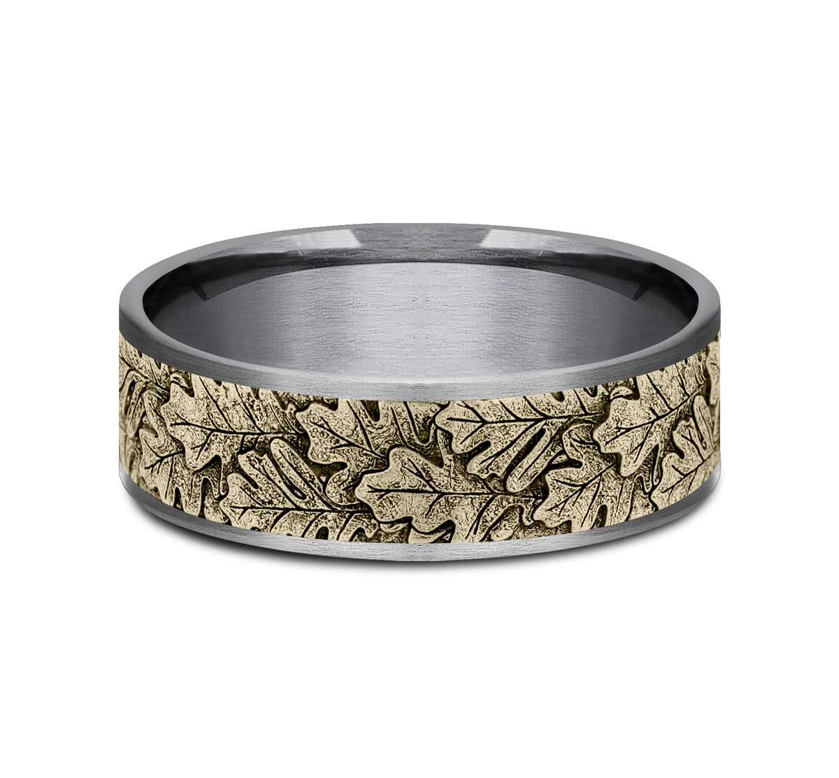THE OAK 7.5mm Tantalum Grey/14K Yellow Benchmark men's wedding band