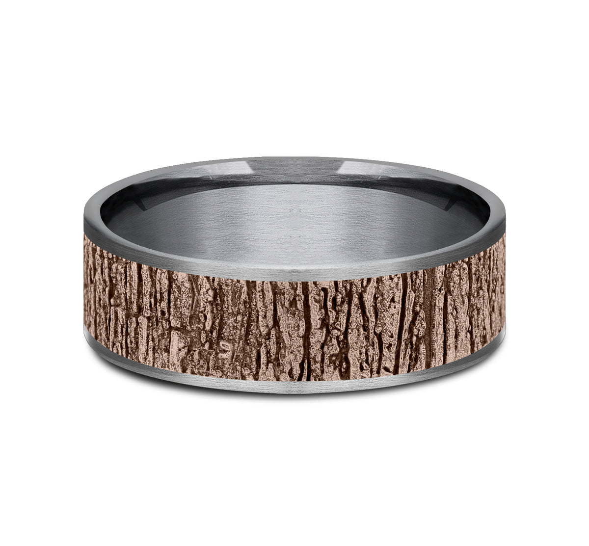 THE HAZEL 7.5mm Tantalum Grey/14K Rose Benchmark men's wedding band