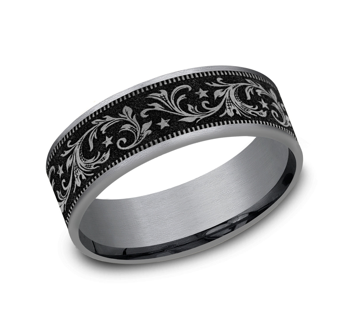 THE SPUR 7.5mm Tantalum Grey/Grey-Black Titanium Benchmark men's wedding band