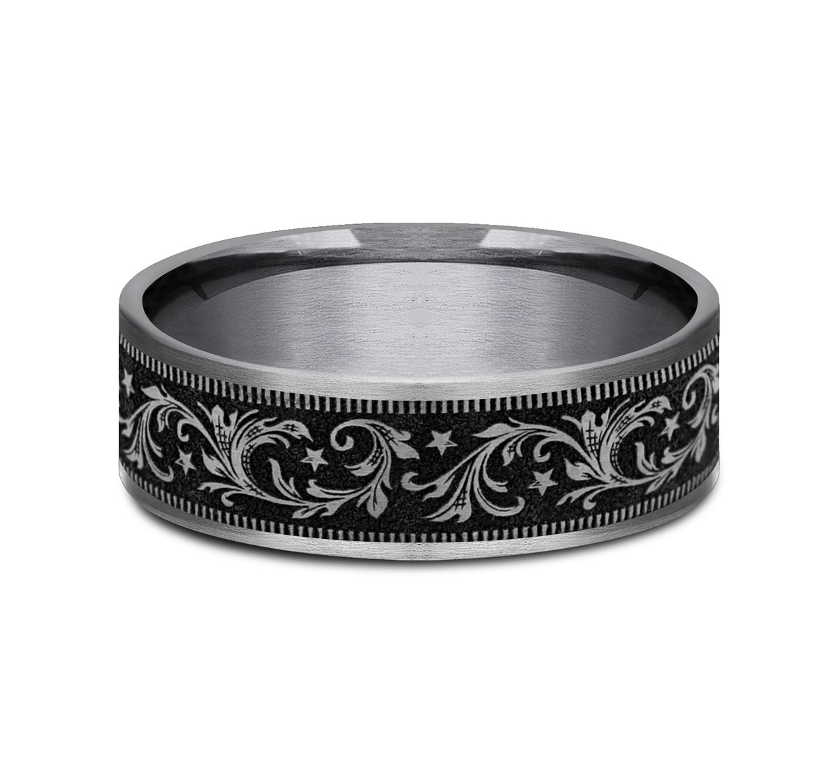 THE SPUR 7.5mm Tantalum Grey/Grey-Black Titanium Benchmark men's wedding band