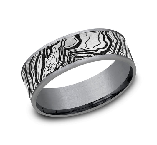 THE EXPLORER 7.5mm Tantalum Grey/Grey-Black Titanium Benchmark men's wedding band