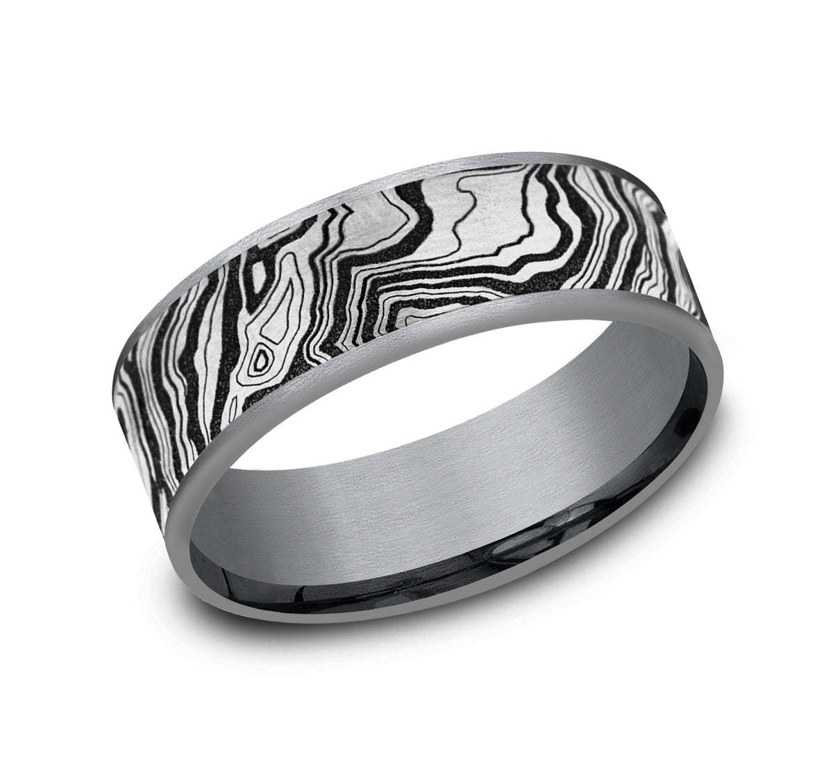 THE EXPLORER 7.5mm Tantalum Grey/Grey-Black Titanium Benchmark men's wedding band