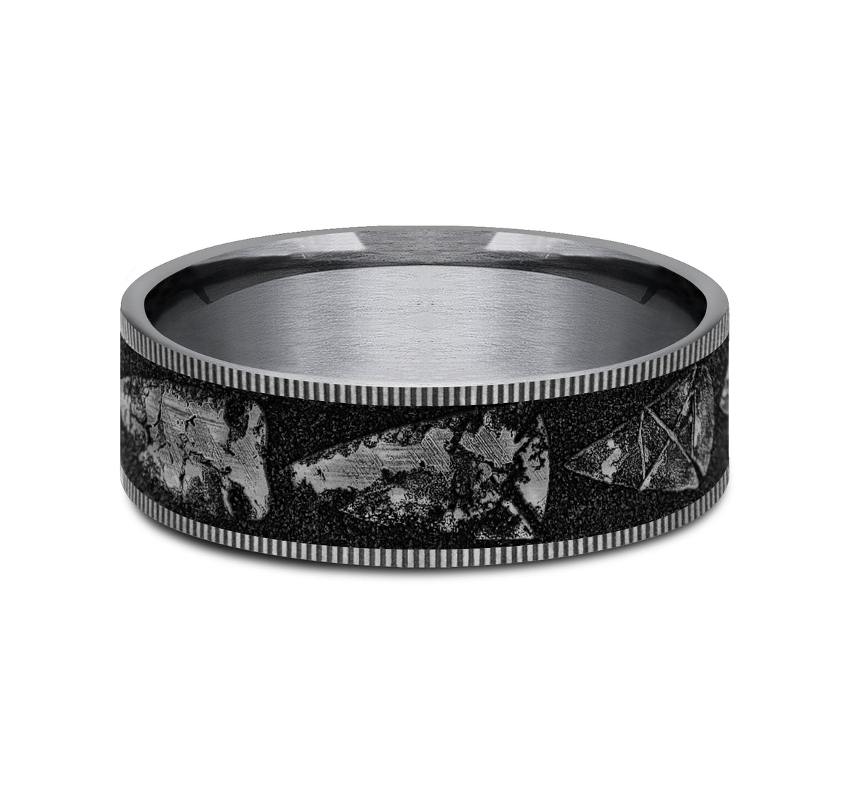 THE ARROWHEAD 7.5mm Tantalum Grey/Grey-Black Titanium Benchmark men's wedding band