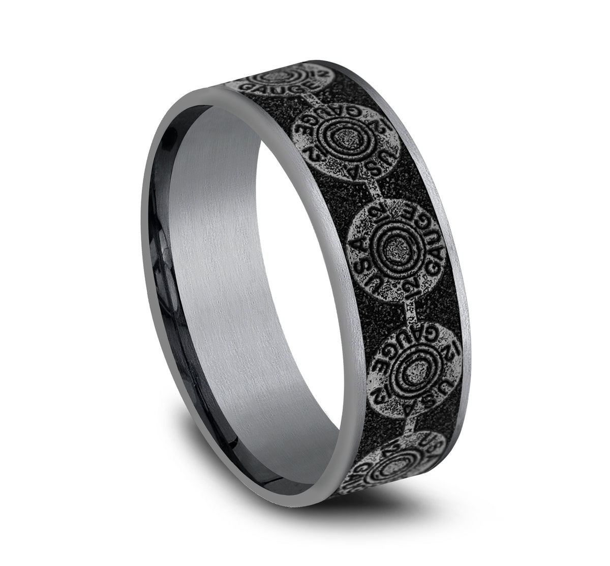 THE 12 GAUGE 7.5mm Tantalum Grey/Grey-Black Titanium Benchmark men's wedding band