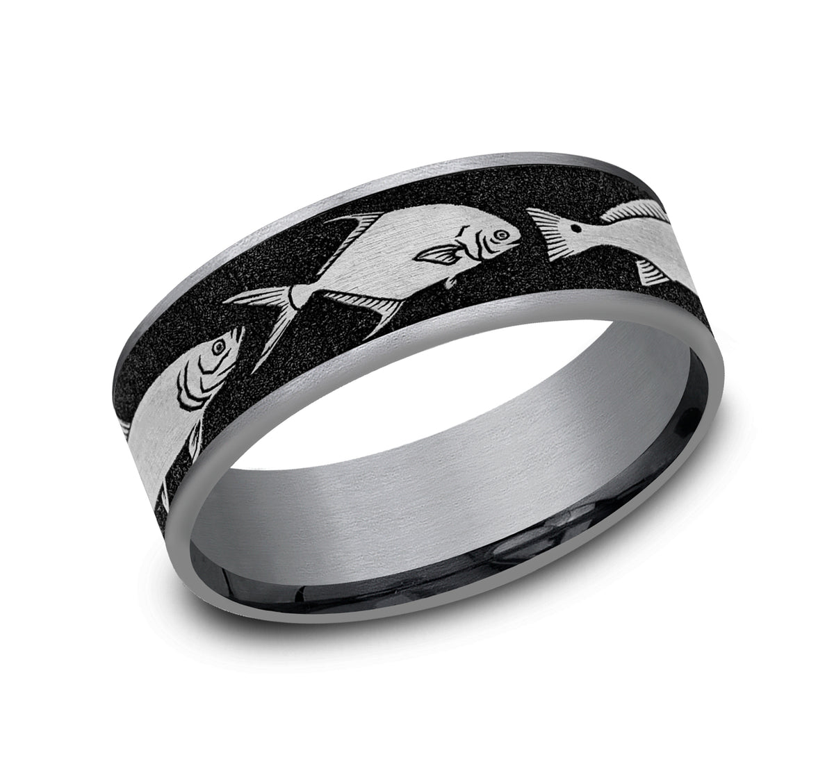 THE SKIFF 7.5mm Tantalum Grey/Grey-Black Titanium Benchmark men's wedding band