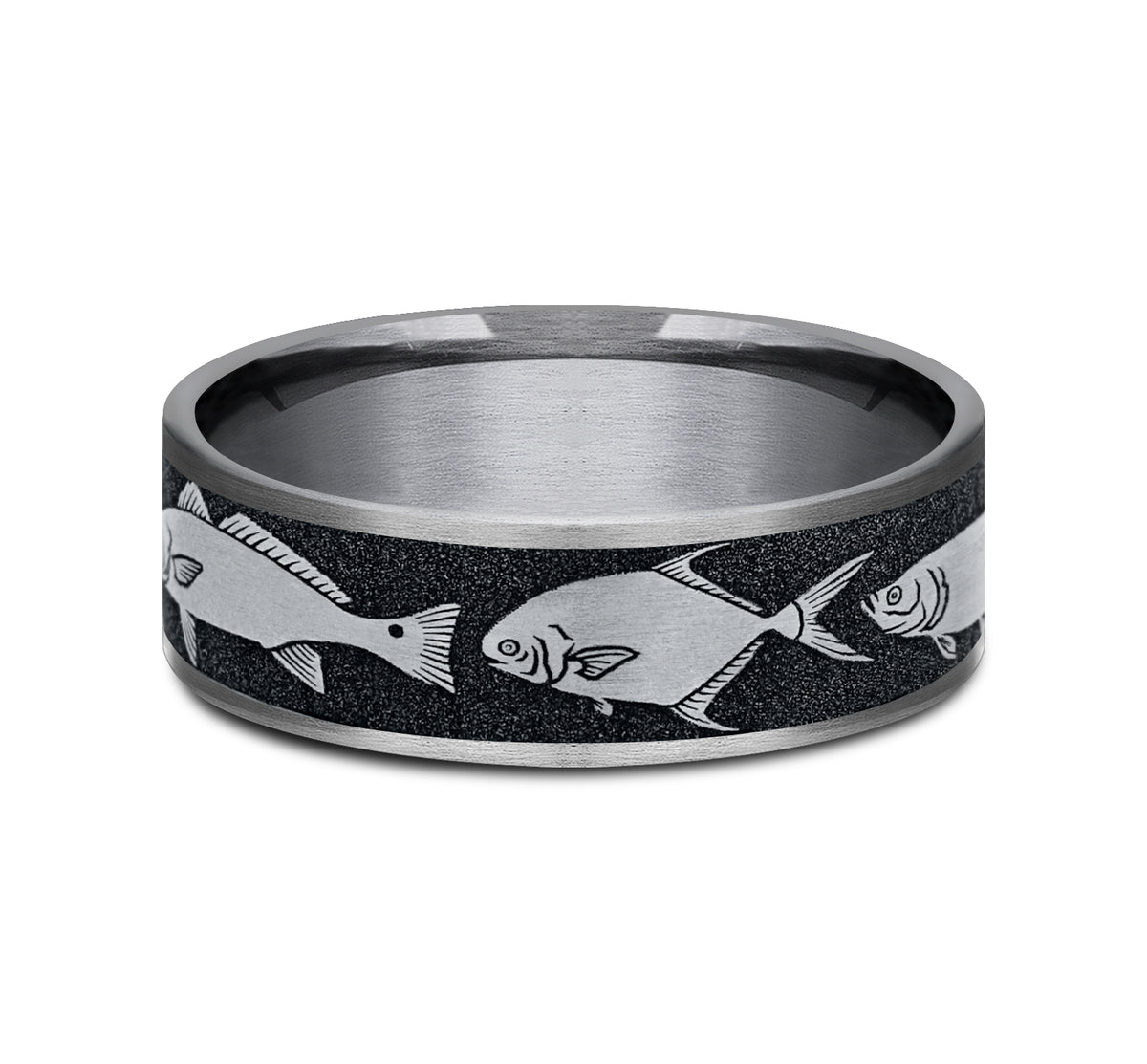 THE SKIFF 7.5mm Tantalum Grey/Grey-Black Titanium Benchmark men's wedding band