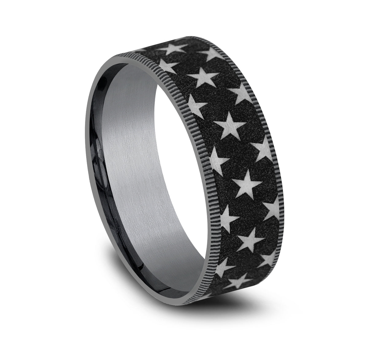 THE ANTHEM 7.5mm Tantalum Grey/Grey-Black Titanium Benchmark men's wedding band