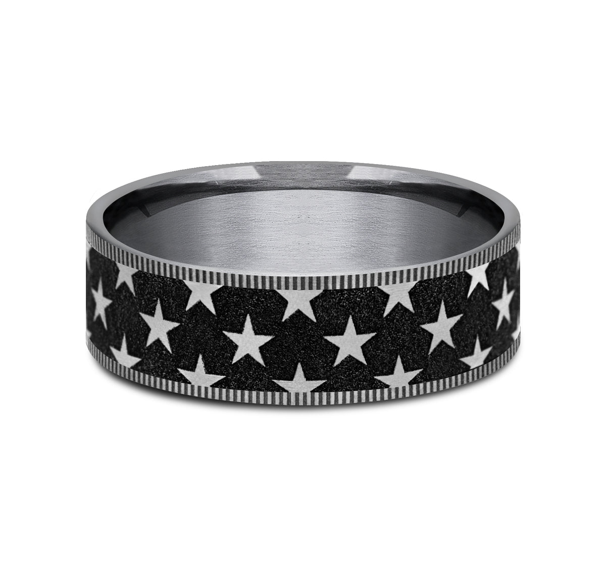THE ANTHEM 7.5mm Tantalum Grey/Grey-Black Titanium Benchmark men's wedding band