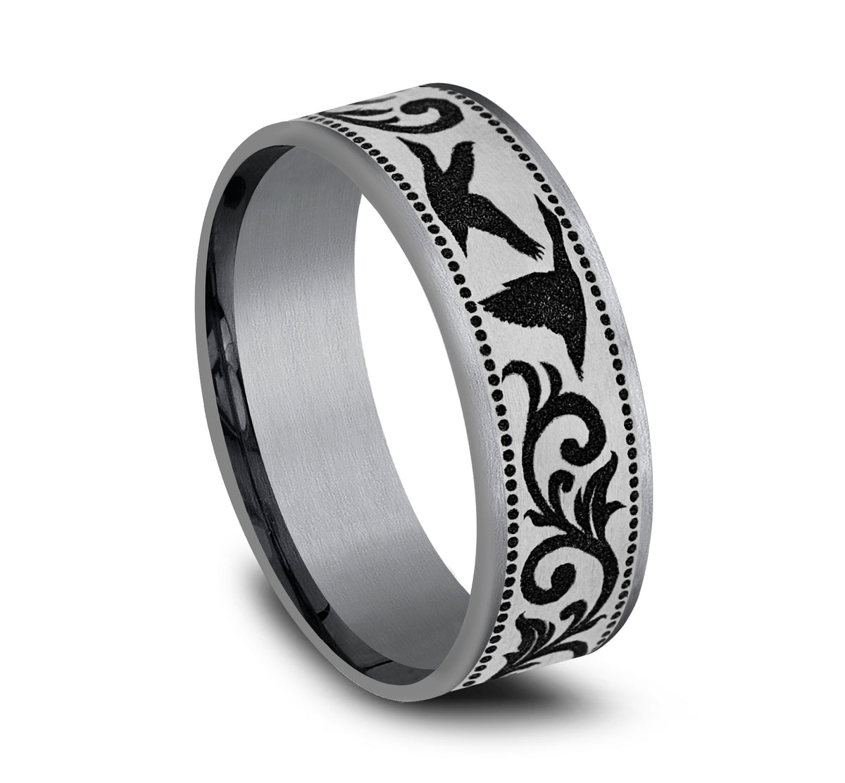 THE WATERFOWL 7.5mm Tantalum Grey/Grey-Black Titanium Benchmark men's wedding band