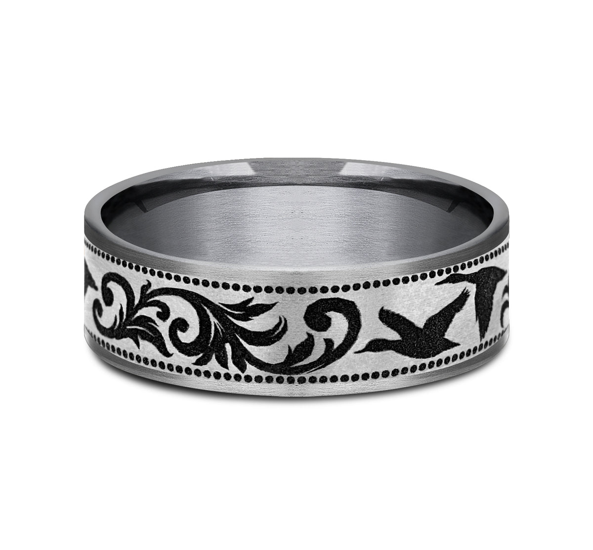 THE WATERFOWL 7.5mm Tantalum Grey/Grey-Black Titanium Benchmark men's wedding band