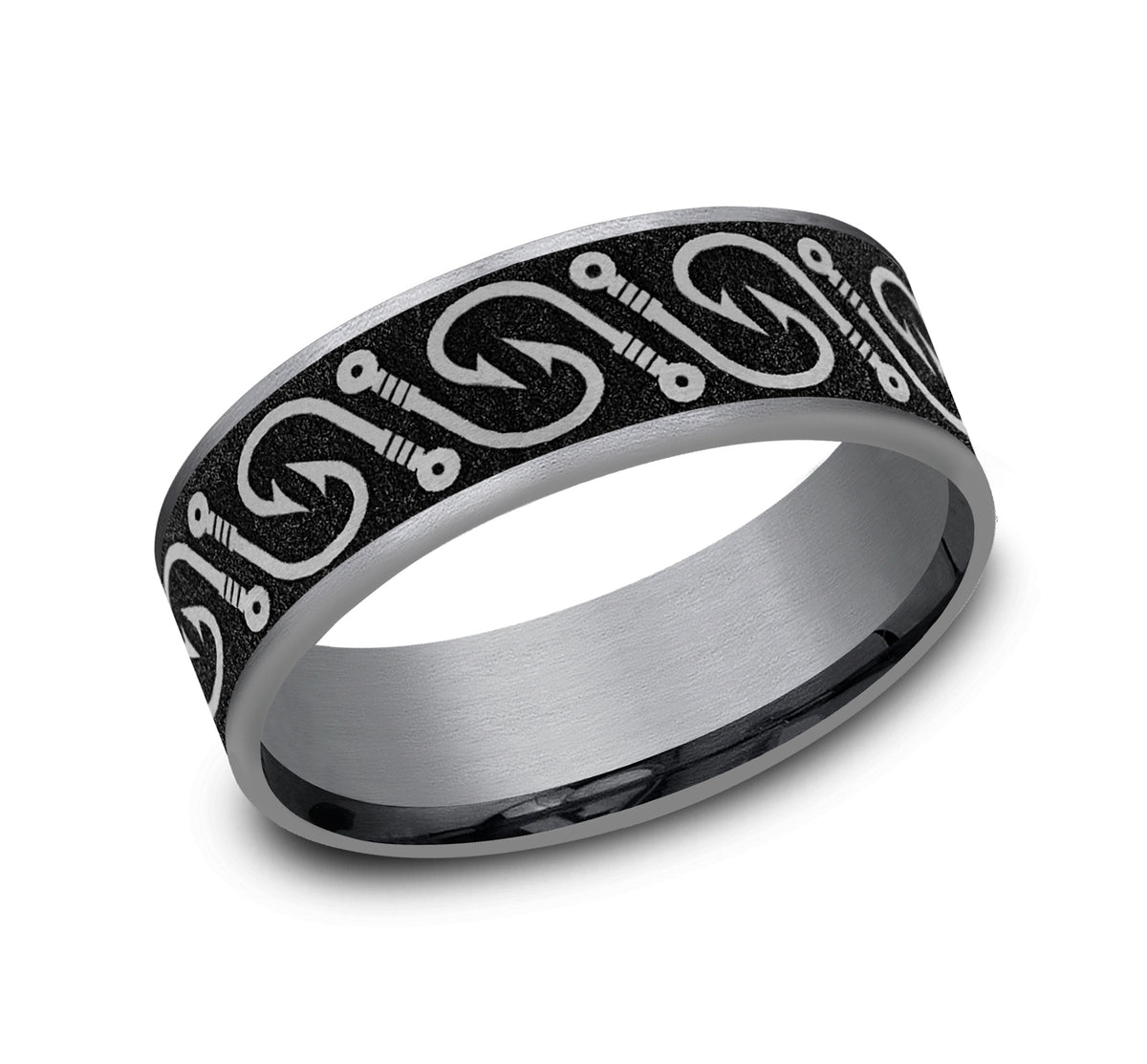 THE HOOK 7.5mm Tantalum Grey/Grey-Black Titanium Benchmark men's wedding band