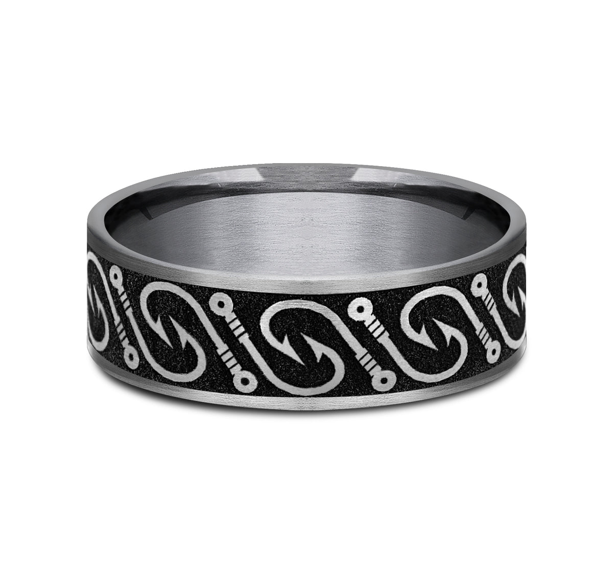 THE HOOK 7.5mm Tantalum Grey/Grey-Black Titanium Benchmark men's wedding band
