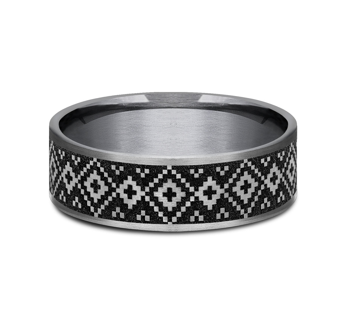 THE ISLE 7.5mm Tantalum Grey/Grey-Black Titanium Benchmark men's wedding band