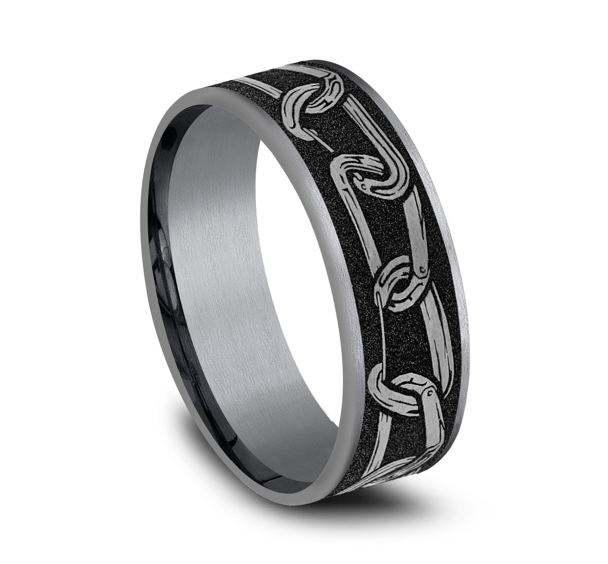 THE CARABINER 7.5mm Tantalum Grey/Grey-Black Titanium Benchmark men's wedding band